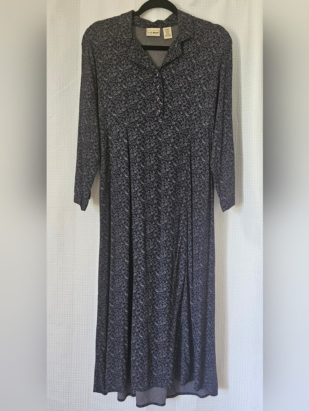 Vintage L.L. bean floral 3/4 sleeve maxi dress